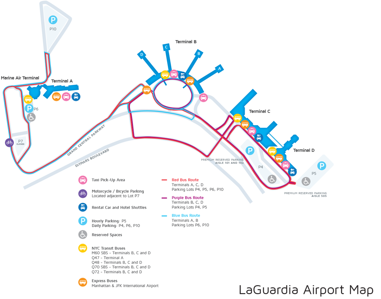 Mappa dell'aeroporto LaGuardia - Foto da www.panynj.gov