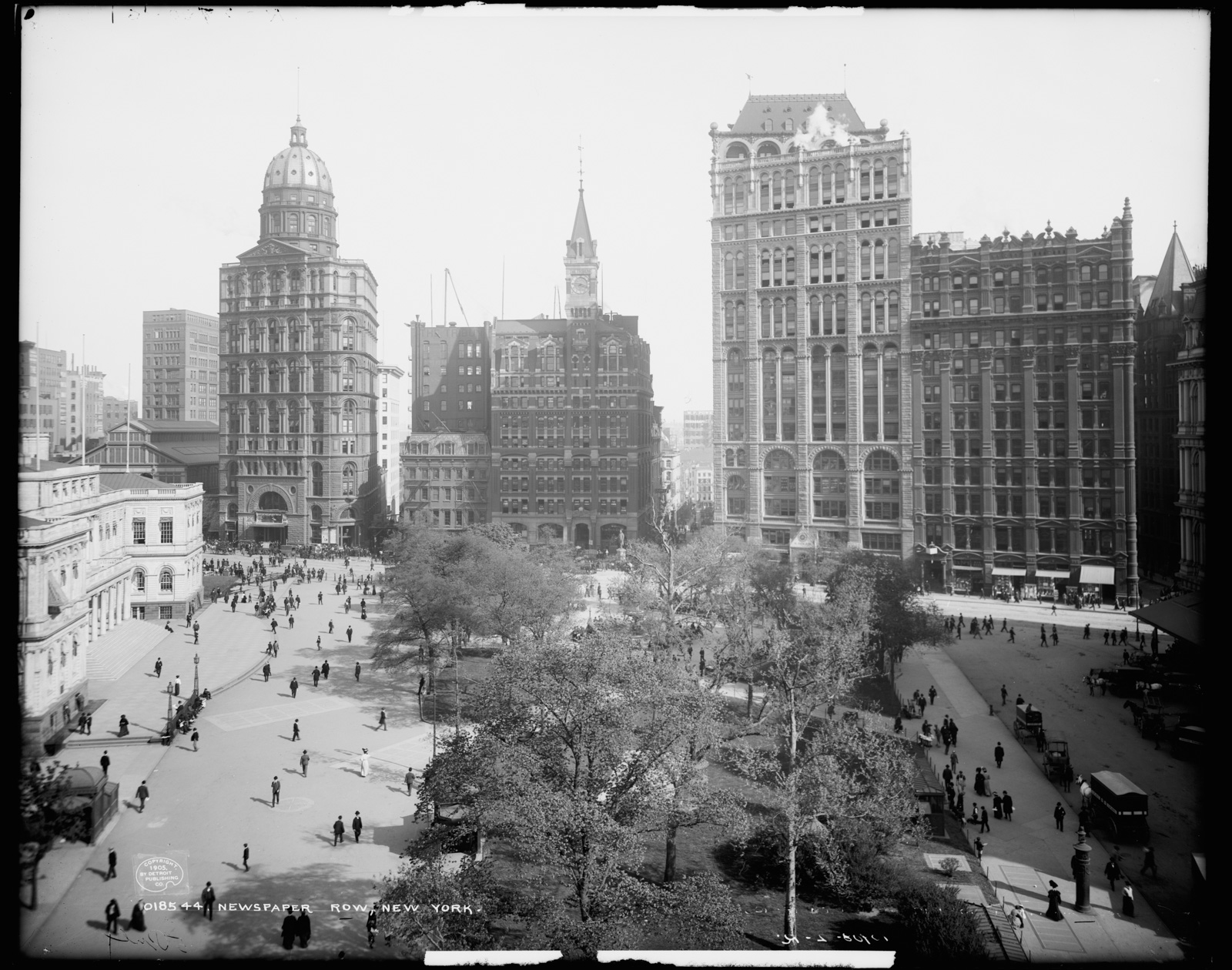 Newspaper Row, [Park Row], New York - Foto The Library of Congress - Detroit Publishing Co.