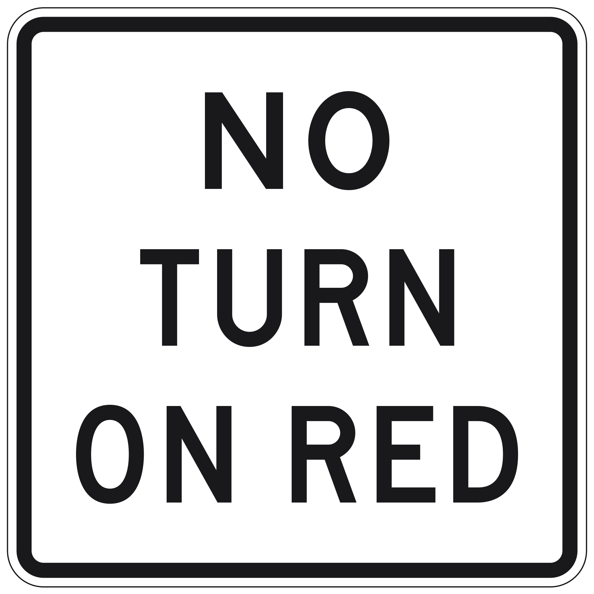 Signale No Turn on Red - Immagine www.trafficsign.us
