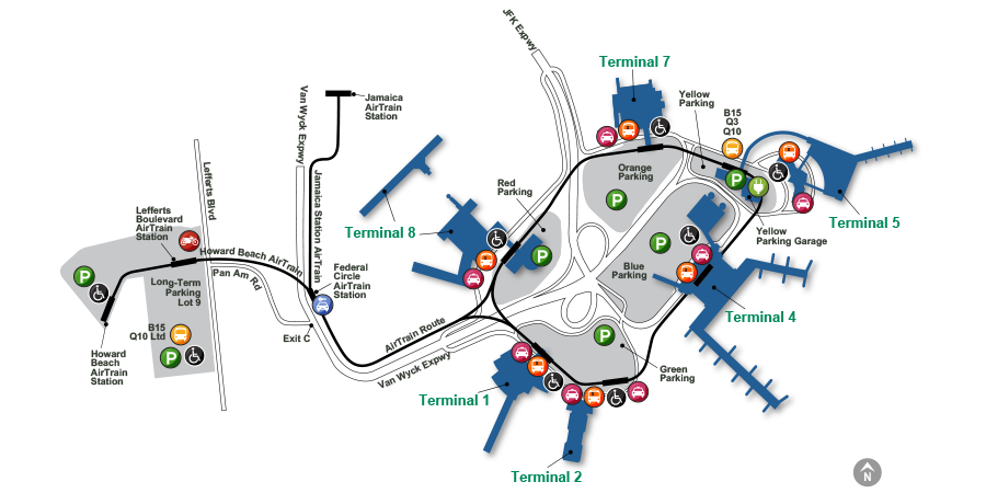 Mappa dell'aeroporto John F. Kennedy - Foto da www.panynj.gov